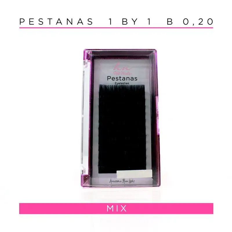 Pestañas One by One B 0,20 en Caja Mix 12 filas