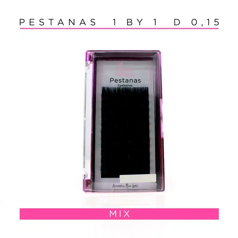 Pestañas One by One D 0,15 en Caja Mix 12 filas