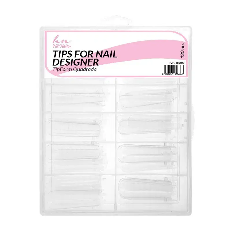 Dual Form (F1) - Tips for Nail Designer - Clear Square shape