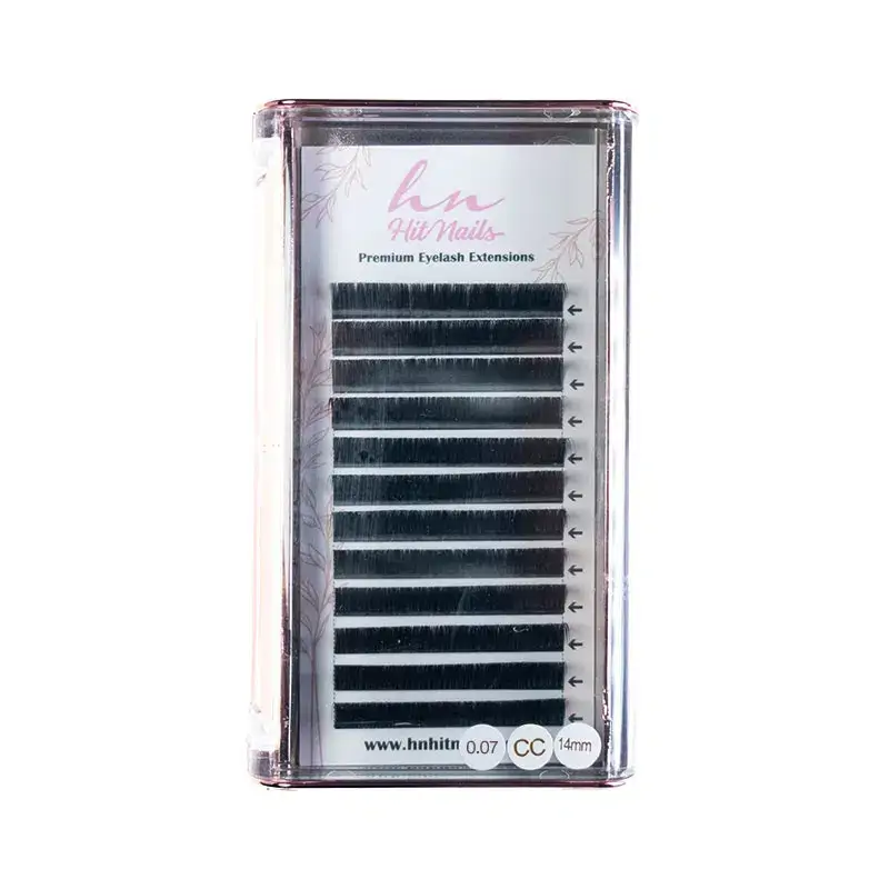 Pestañas 3D/Rusas CC 0,07mm x 14mm en Caja 12 Filas