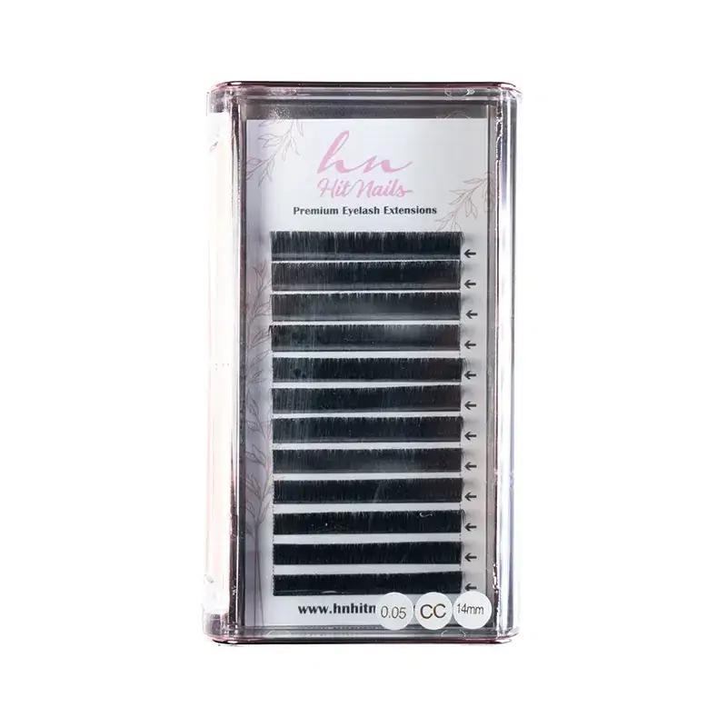 Pestañas 3D/Rusas CC 0,05mm x 14mm en Caja 12 Filas