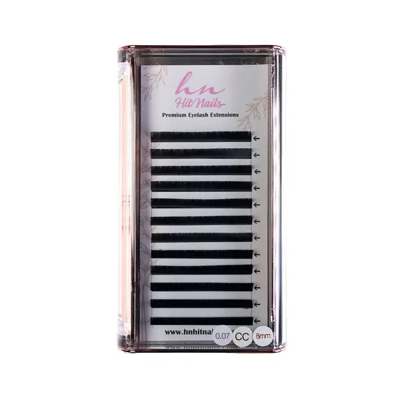 Pestañas 3D/Rusas CC 0,07mm x 8mm en Caja 12 Filas
