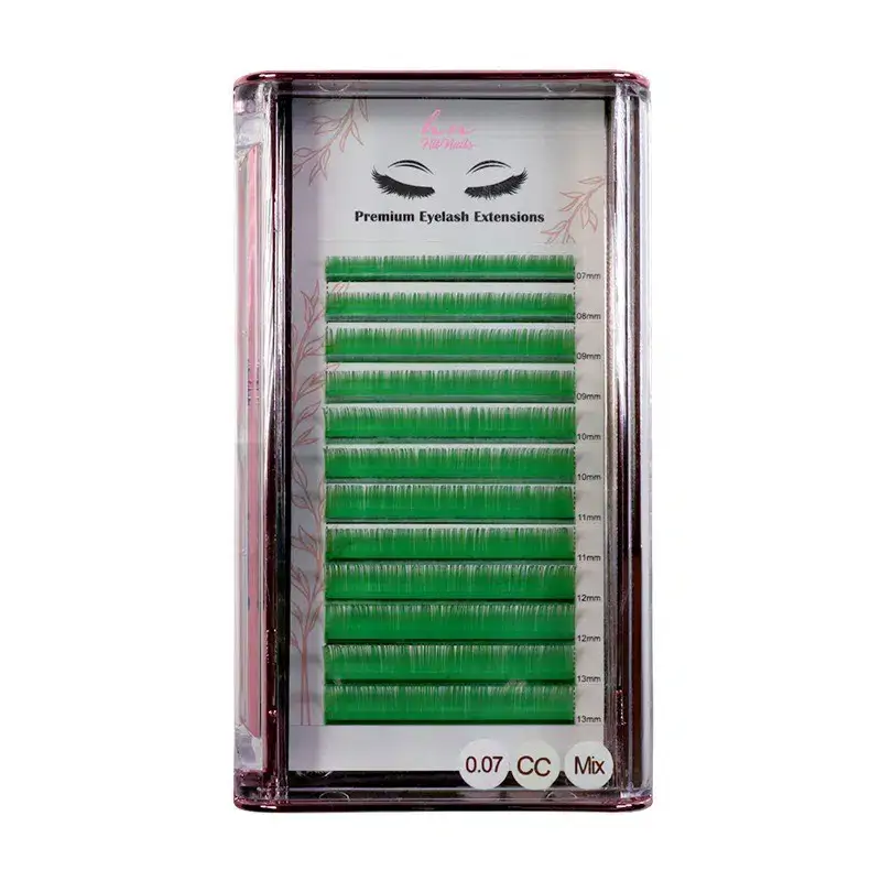 3D/Russische Green CC Wimpern 0,07mm Mix in Schachtel 12 Reihen