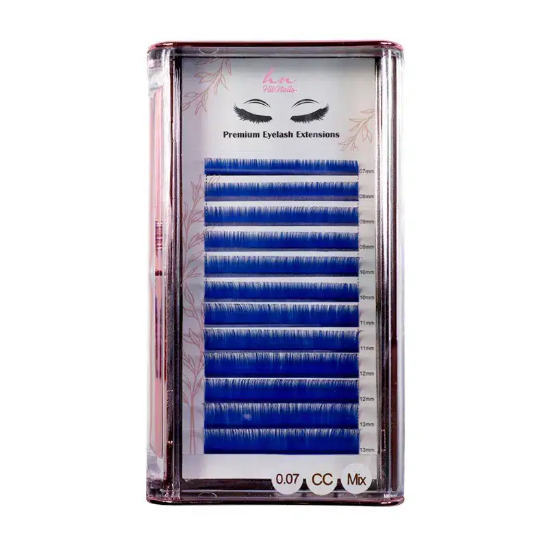 Pestañas 3D/Rusas Blue CC 0,07mm Mix en Caja 12 Filas