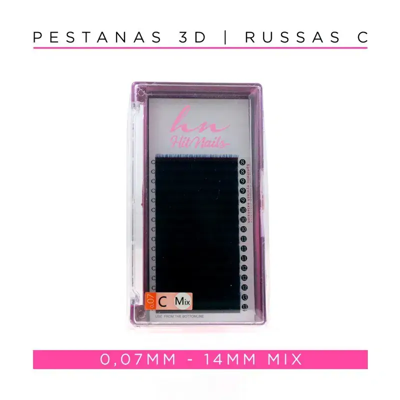 Ciglia 3D/Russe C 0,07mm Mix Nero Blu