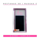 Pestanas 3D/Russas Black Blue C 0,07mm Mix 